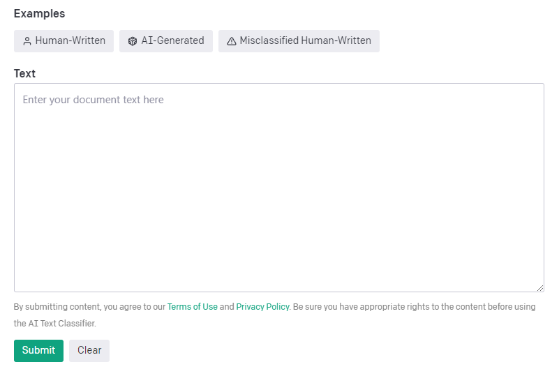AI Text Classifier (Open AI)