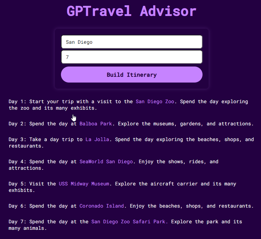 GPT Travel Advisor