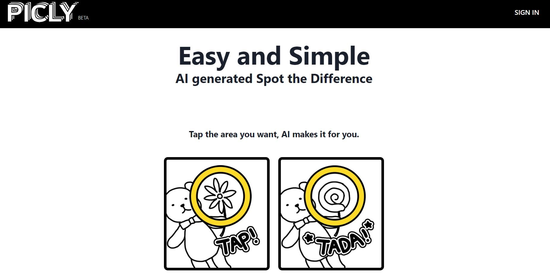 PICLY : AI generated spot the difference