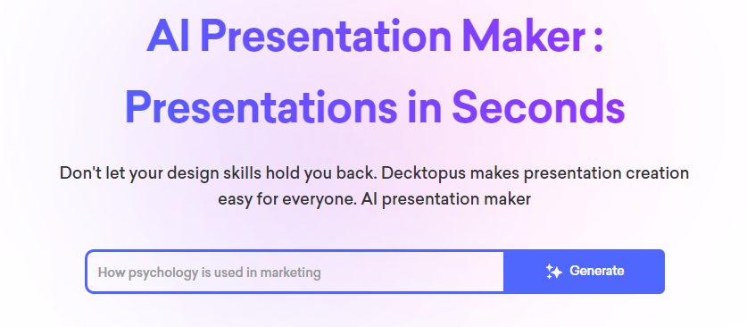 Decktopus AI presentation maker