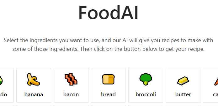 FoodAI recipe generator